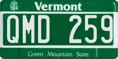 VT license plate QMD259