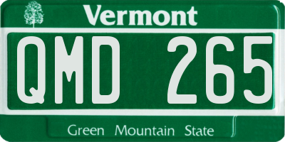 VT license plate QMD265
