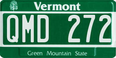 VT license plate QMD272