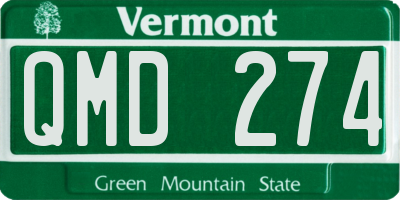 VT license plate QMD274