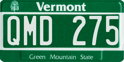 VT license plate QMD275