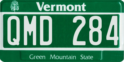 VT license plate QMD284