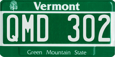 VT license plate QMD302