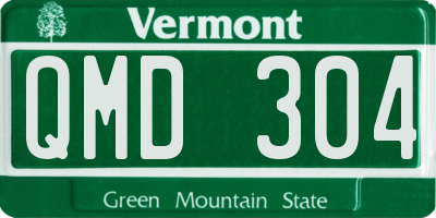VT license plate QMD304