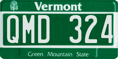 VT license plate QMD324