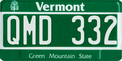 VT license plate QMD332