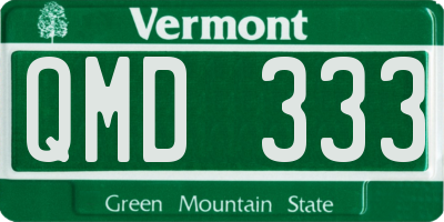 VT license plate QMD333