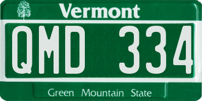 VT license plate QMD334