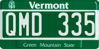 VT license plate QMD335
