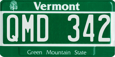 VT license plate QMD342