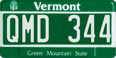VT license plate QMD344