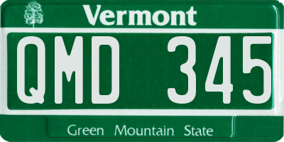 VT license plate QMD345