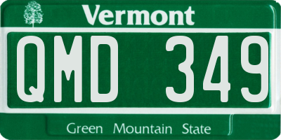 VT license plate QMD349
