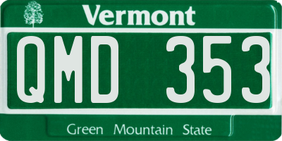 VT license plate QMD353