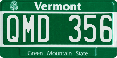 VT license plate QMD356