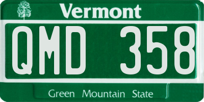 VT license plate QMD358