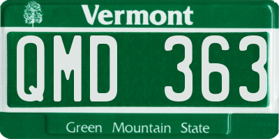 VT license plate QMD363