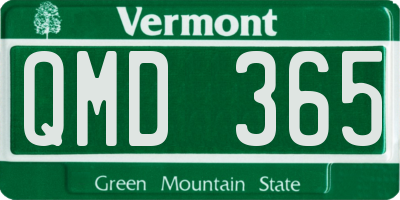 VT license plate QMD365