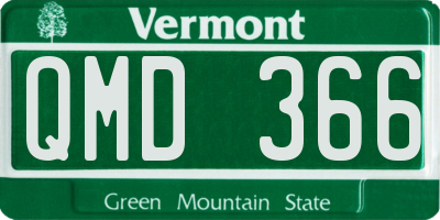 VT license plate QMD366