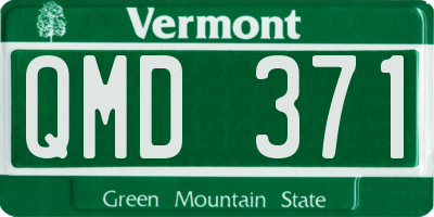 VT license plate QMD371