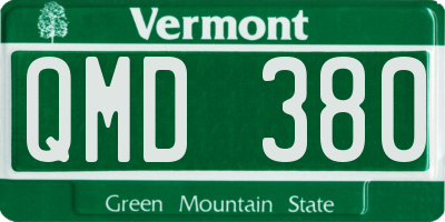 VT license plate QMD380