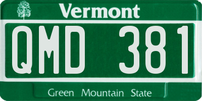 VT license plate QMD381