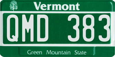 VT license plate QMD383