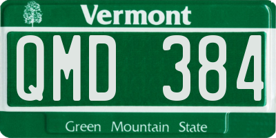 VT license plate QMD384
