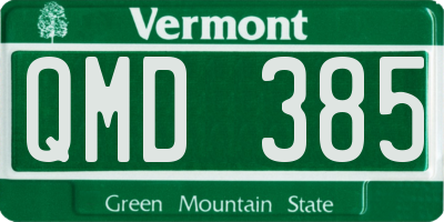 VT license plate QMD385