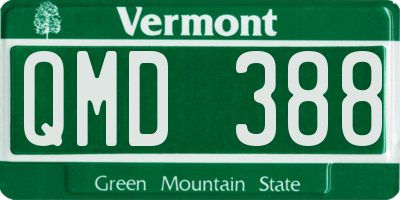 VT license plate QMD388