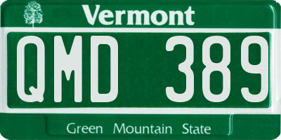 VT license plate QMD389