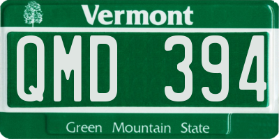 VT license plate QMD394