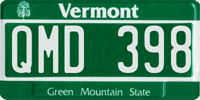 VT license plate QMD398