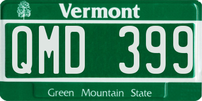VT license plate QMD399