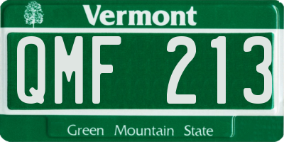 VT license plate QMF213