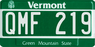 VT license plate QMF219