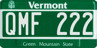 VT license plate QMF222