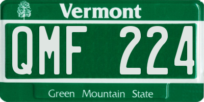 VT license plate QMF224