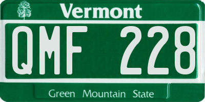 VT license plate QMF228