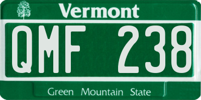 VT license plate QMF238