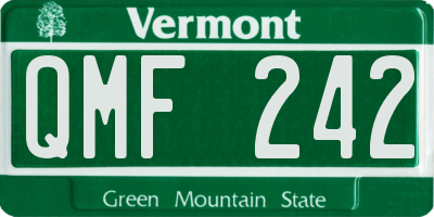 VT license plate QMF242