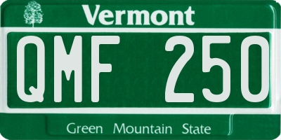 VT license plate QMF250