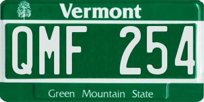 VT license plate QMF254