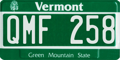 VT license plate QMF258