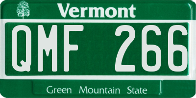 VT license plate QMF266