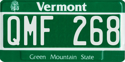 VT license plate QMF268