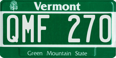 VT license plate QMF270