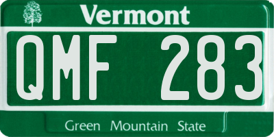 VT license plate QMF283