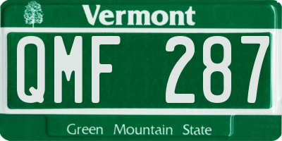 VT license plate QMF287