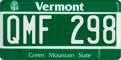 VT license plate QMF298